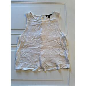 Banana Republic Women's Tank Top Size Small White Back Buttons
